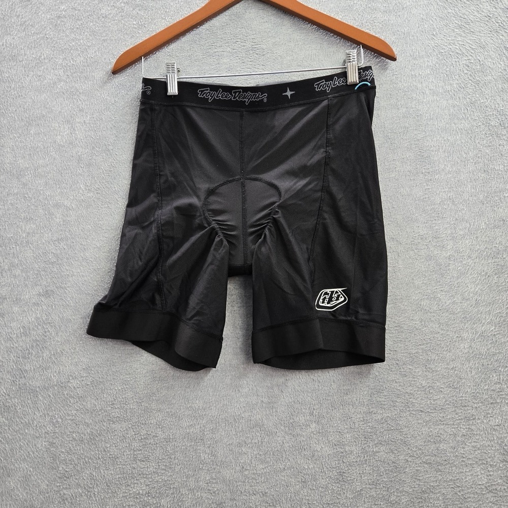 Troy Lee Designs Men Shorts 28 Black Embroidered Cycling Padded‎ MTB